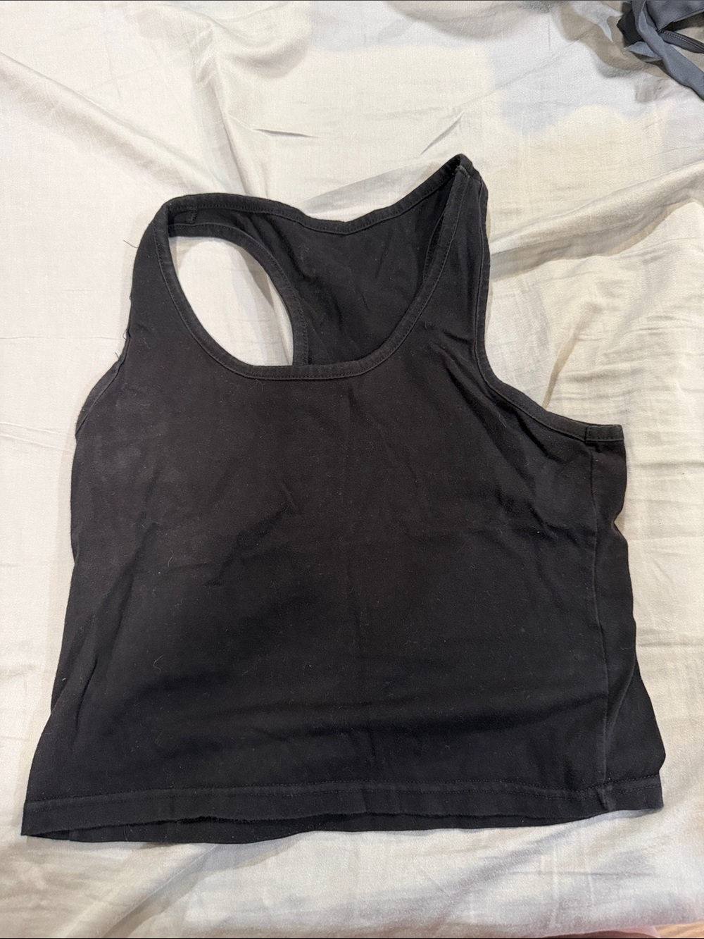Amazon Black Racerback Crop Tank Top - Women's